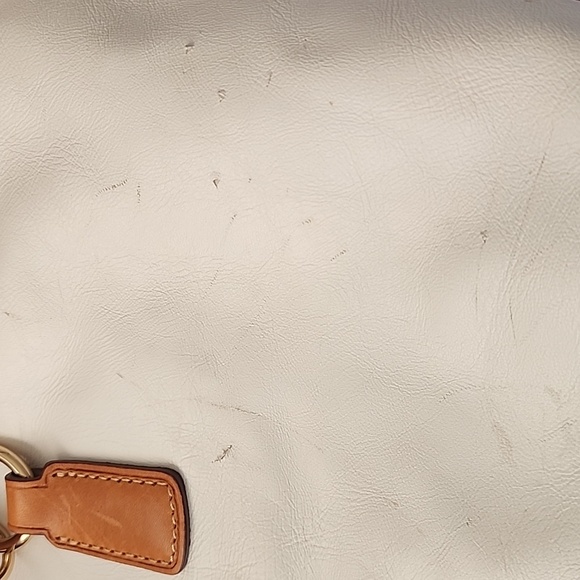 Dooney & Bourke Leather Tote White Green Tan Colorblock Shoulder Bag - Picture 8 of 15